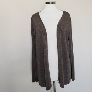Chico's Size 2 Large Brown Bronze Gold Cardigan